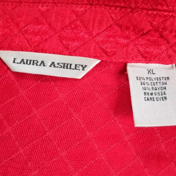 Laura Ashley Textured Button Up Jacket in Red Size XL - Picture 9 of 10